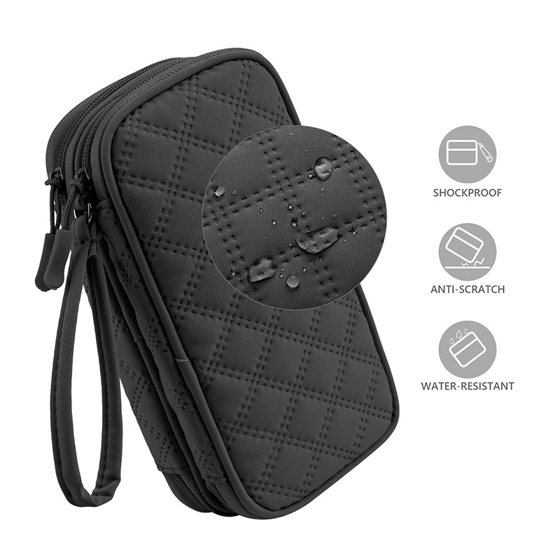 Чанта за грим в кубообразен формат — мултифункционална пътна козметична чанта, изработена от 600D Oxford плат.