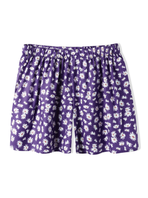 Женски панталони с дължина три четвърти, еластична талия, дигитален печат върху полиестер-еластан, японско-корейски свободен стил