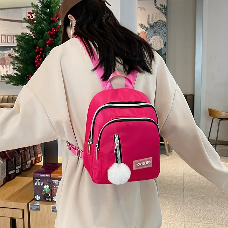 Γυναικείο σακίδιο Oxford από νάιλον, κλείσιμο με φερμουάρ, τρισδιάστατος εξωτερικός σχεδιασμός, εσωτερικές θήκες: φερμουάρ, θήκη για κινητό, θήκη για ταυτότητα, κατάλληλο για χαλαρές εξορμήσεις