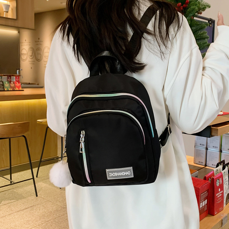 Γυναικείο σακίδιο Oxford από νάιλον, κλείσιμο με φερμουάρ, τρισδιάστατος εξωτερικός σχεδιασμός, εσωτερικές θήκες: φερμουάρ, θήκη για κινητό, θήκη για ταυτότητα, κατάλληλο για χαλαρές εξορμήσεις