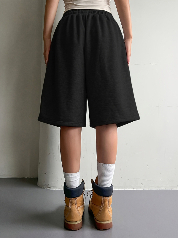 Дамски спортни капри панталони, широка свободна кройка, висока талия, тънък полиестер, лято 2025