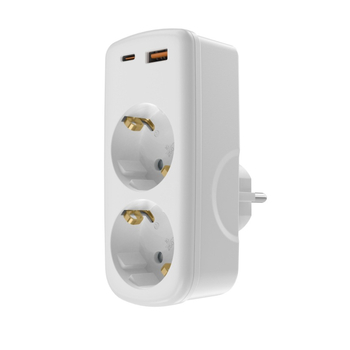 Европейски конвертор 1 гнездо/2 гнезда с USB, пътуваща станция за зареждане PD20W, медно тяло