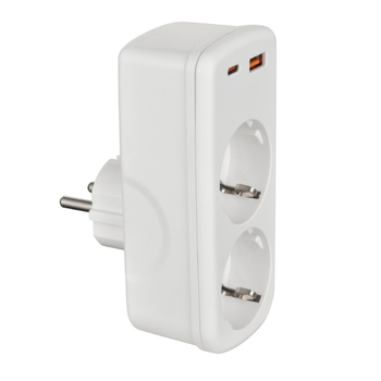 Европейски конвертор 1 гнездо/2 гнезда с USB, пътуваща станция за зареждане PD20W, медно тяло