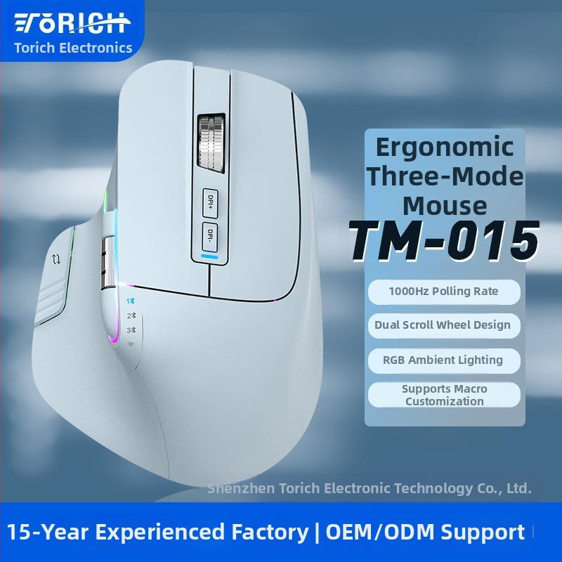 Ергономична безжично зареждаща мишка с Bluetooth, Omr225, 2.4G/Bluetooth връзка, 800–3200dpi, 8 бутона