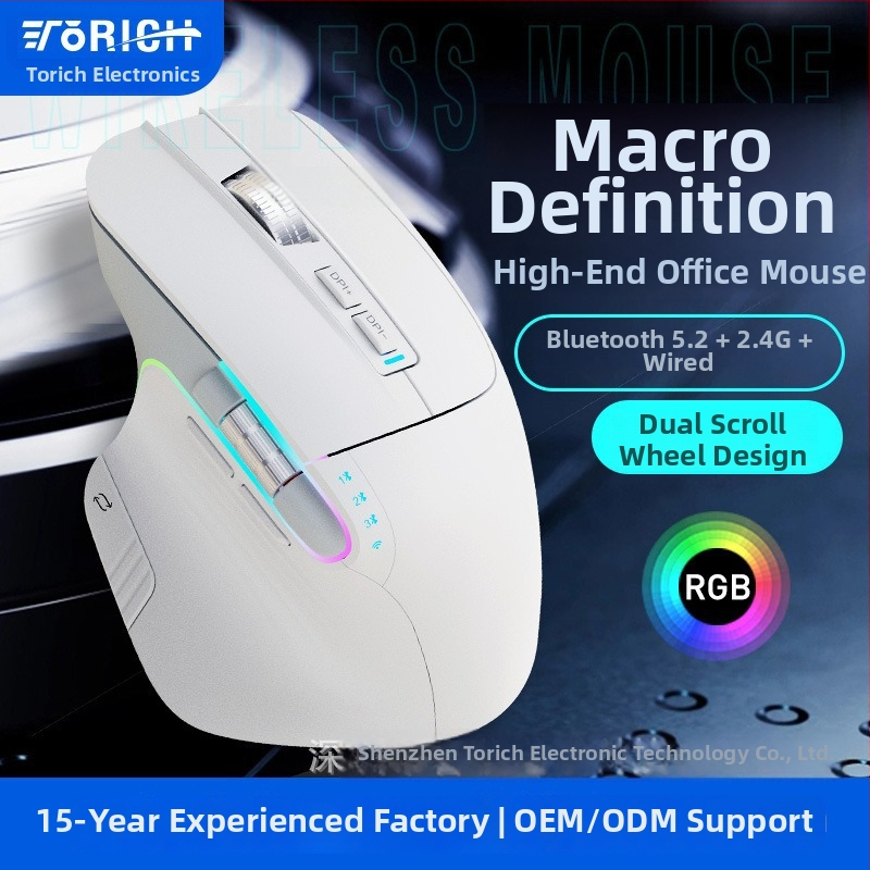 Ергономична безжично зареждаща мишка с Bluetooth, Omr225, 2.4G/Bluetooth връзка, 800–3200dpi, 8 бутона