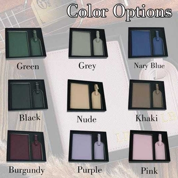 Logopu паспортен калъф и таг за багаж — подаръчен комплект, PU материал, зима 2023, урбан минималистичен стил, буквен модел, износоустойчив