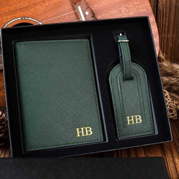 Logopu паспортен калъф и таг за багаж — подаръчен комплект, PU материал, зима 2023, урбан минималистичен стил, буквен модел, износоустойчив