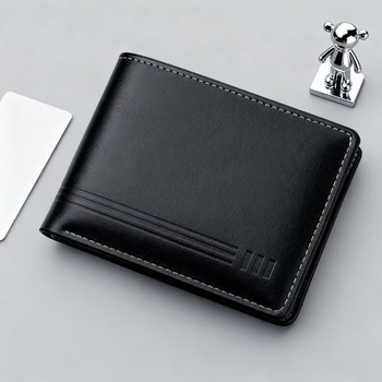 Vyrų piniginė su keliomis kortelių kišenėmis — PU oda, poliesterio įdaila, miesto minimalistinis stilius, daugiafunkcinė, apsauga nuo vagių ir sukčiavimo, 2023 m. žiema