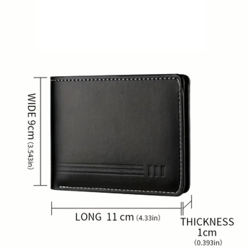 Vyrų piniginė su keliomis kortelių kišenėmis — PU oda, poliesterio įdaila, miesto minimalistinis stilius, daugiafunkcinė, apsauga nuo vagių ir sukčiavimo, 2023 m. žiema