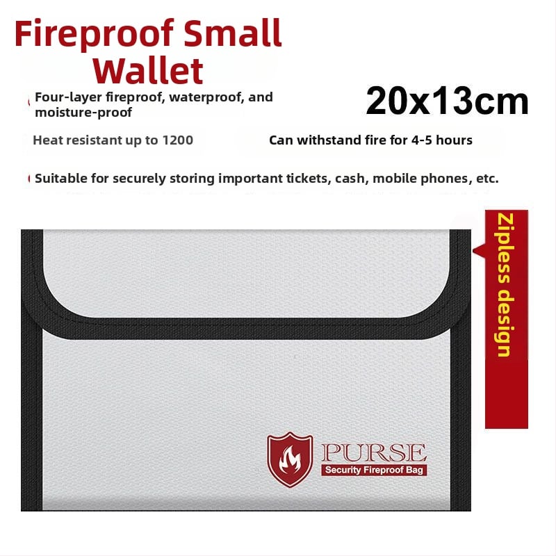 Огнеупорна папка за документи - фибростъкло, унисекс дизайн, запечатана водоустойчива, устойчива на високи температури, удебелено съхранение на документи