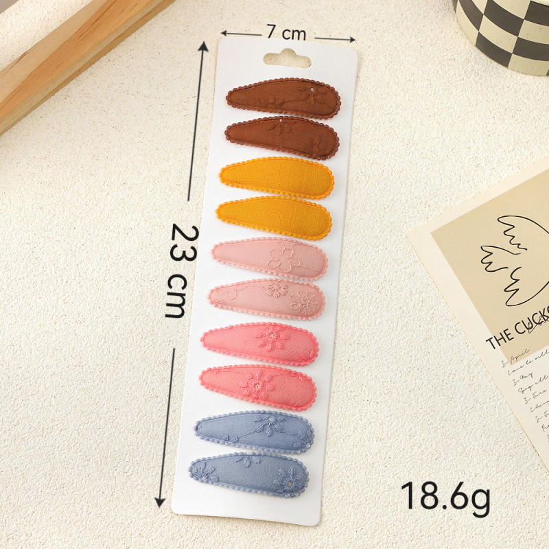 Детска фиба за коса с Bb клип - ръчно изработена, бродирана, принт с капки, свеж и сладък стил, аксесоари за глава