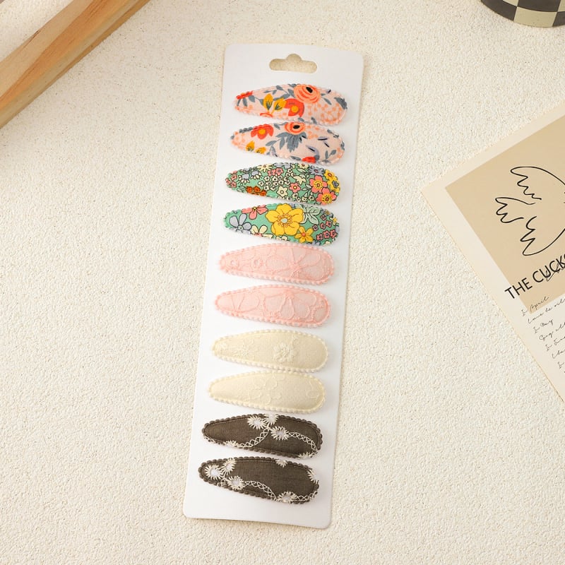 Детска фиба за коса с Bb клип - ръчно изработена, бродирана, принт с капки, свеж и сладък стил, аксесоари за глава