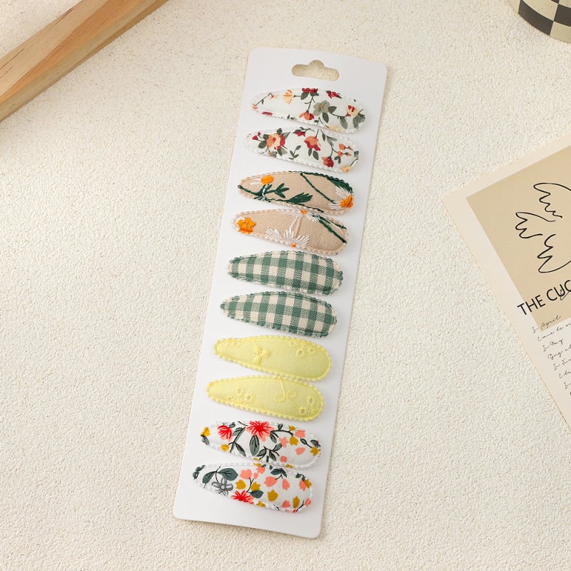 Детска фиба за коса с Bb клип - ръчно изработена, бродирана, принт с капки, свеж и сладък стил, аксесоари за глава