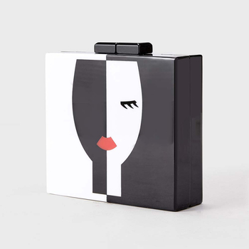 Акрилна чанта crossbody-клач с face-stitching, овална форма, магнитно затваряне, памучна подплата, джоб за телефон, пролет 2025