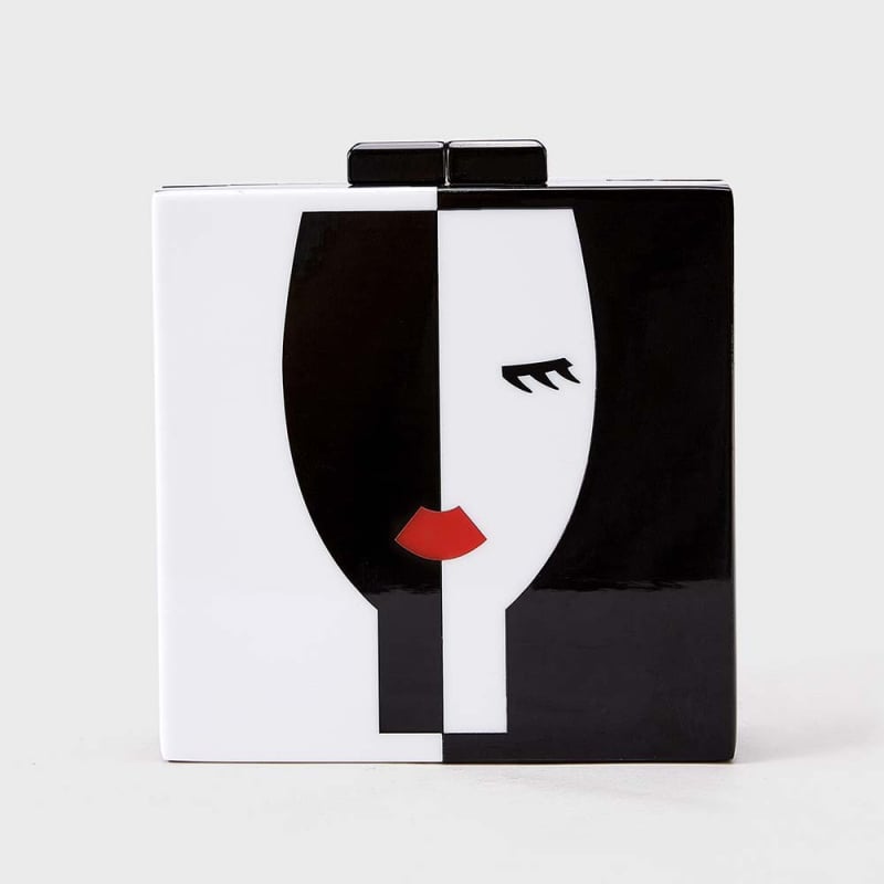 Акрилна чанта crossbody-клач с face-stitching, овална форма, магнитно затваряне, памучна подплата, джоб за телефон, пролет 2025