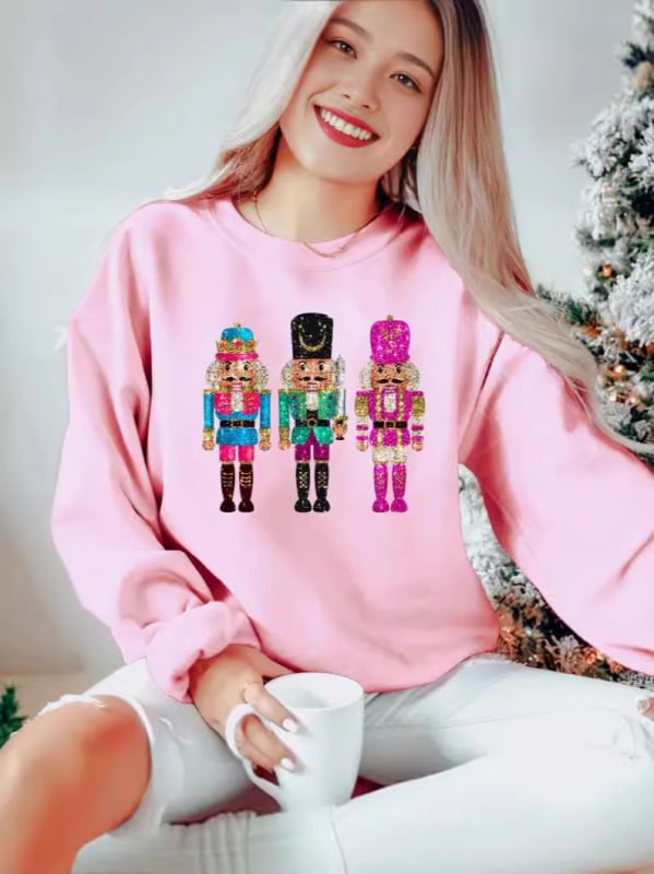 Pulover pentru femei cu model anime, mâneci lungi, guler rotund, croială lejeră, material poliester-elastan