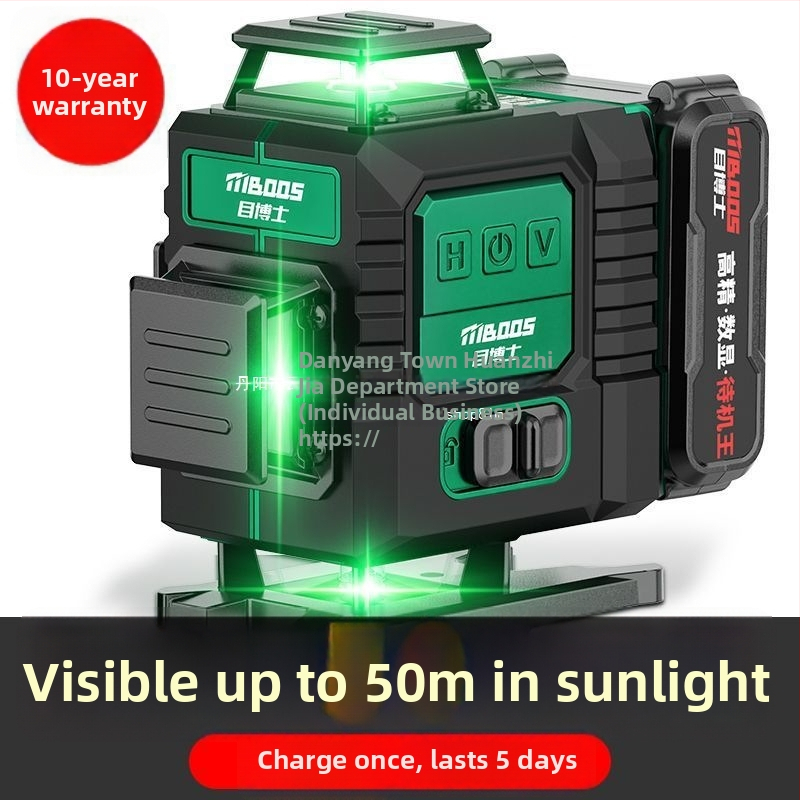 12-ridade lasernivell, automaatne taseme seadmine, välistingimustes kasutamiseks, seinale paigaldatav, infrapunane laser
