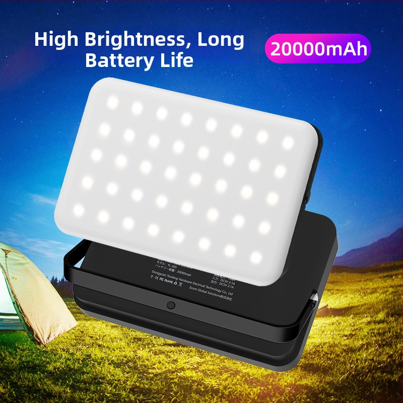 LED matka- ja hädavalgus, laetav, 20000mAh, 1200 lm, IP65 veekindel, kaasaskantav ja riputatav