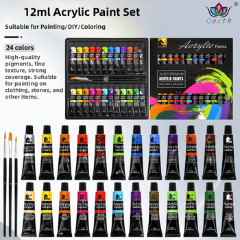 Obes akrüül- ja guaš pigmentide komplekt, plastpakend, kunstimaalimiseks