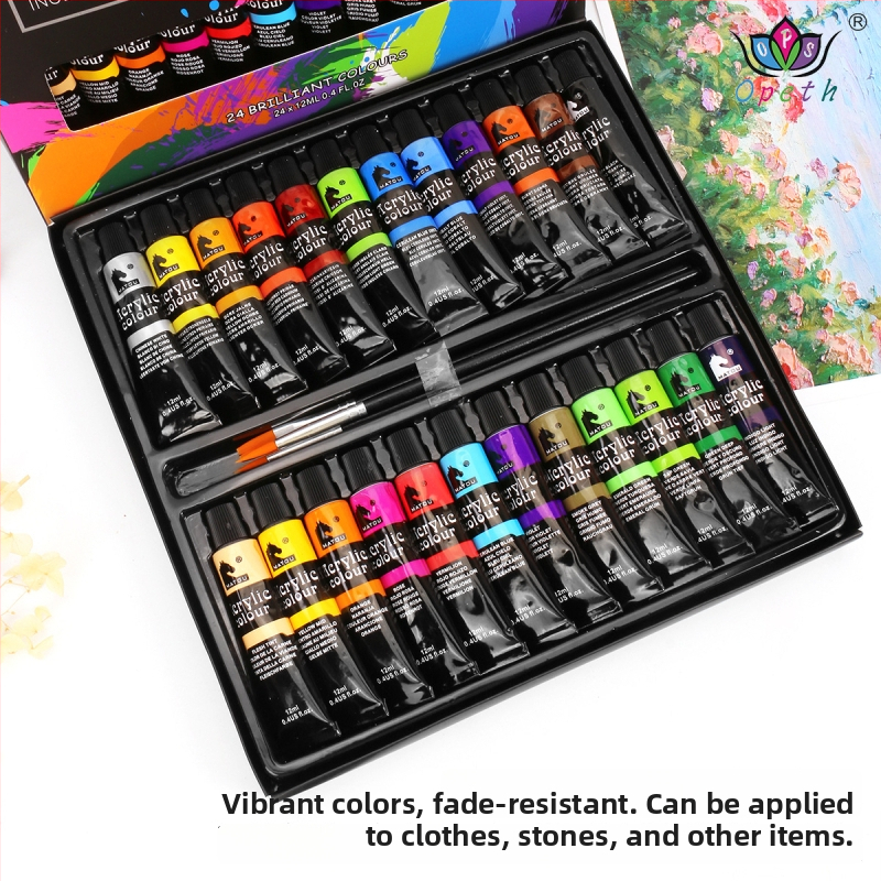 Obes pigmentu komplekts akrilam un guašai, plastmasas iepakojums, mākslas glezniecībai