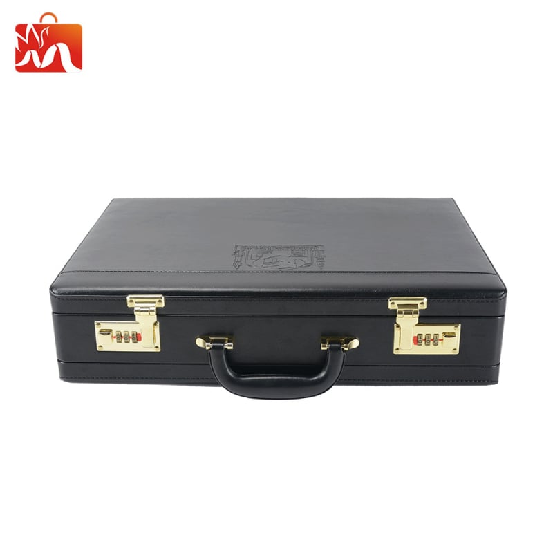 Misha Mei PU кожен бизнес куфар за документи, стил за делово пътуване, функционален