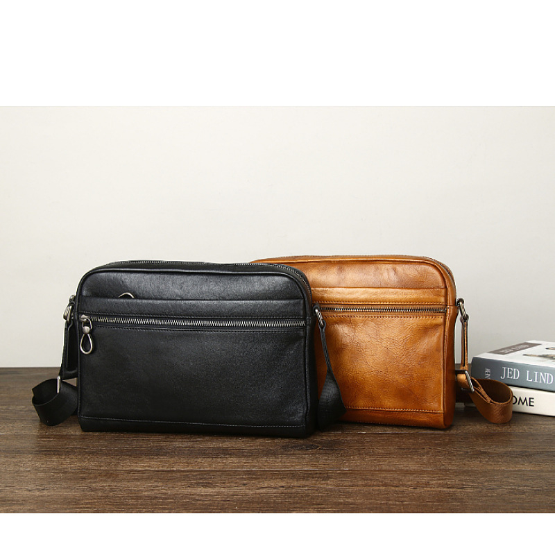 Мъжка кожена чанта за през рамо, ръчна изработка, първи слой телешка кожа, модел 1907, LAUALSTEN/Laurisden, за бизнес пътувания