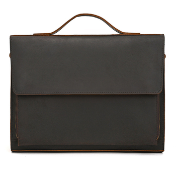 Мъжка кожена чанта за през рамо, първи слой телешка кожа, подплата полиестер‑памук, износоустойчива