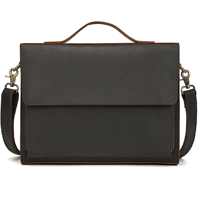 Мъжка кожена чанта за през рамо, първи слой телешка кожа, подплата полиестер‑памук, износоустойчива