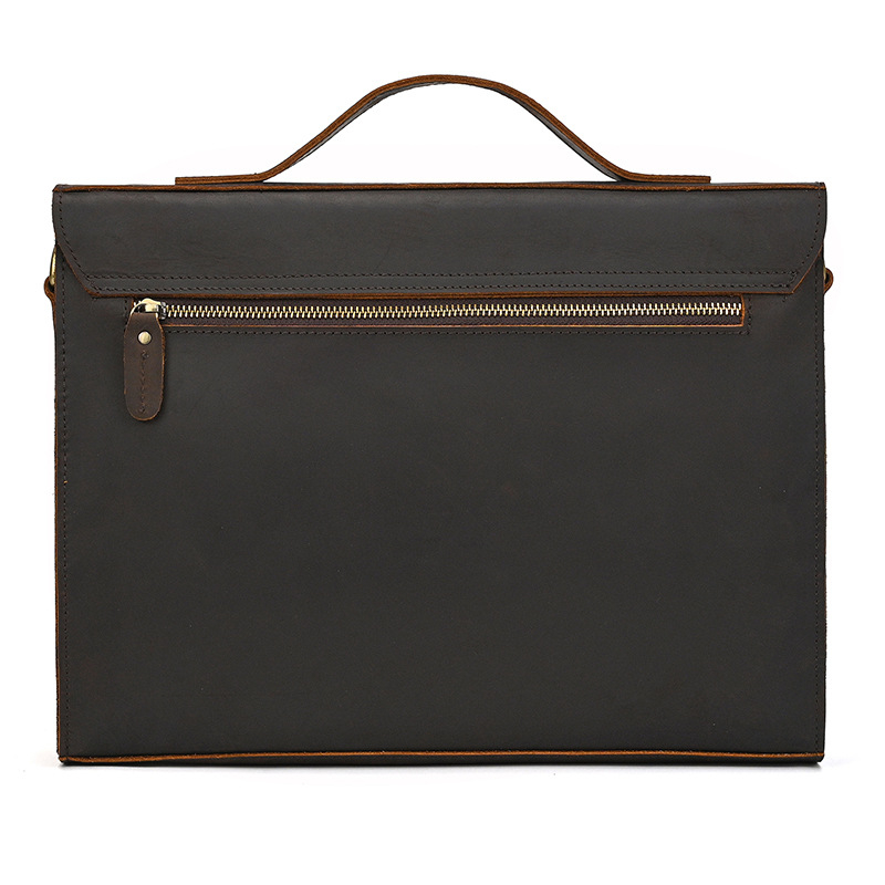 Мъжка кожена чанта за през рамо, първи слой телешка кожа, подплата полиестер‑памук, износоустойчива