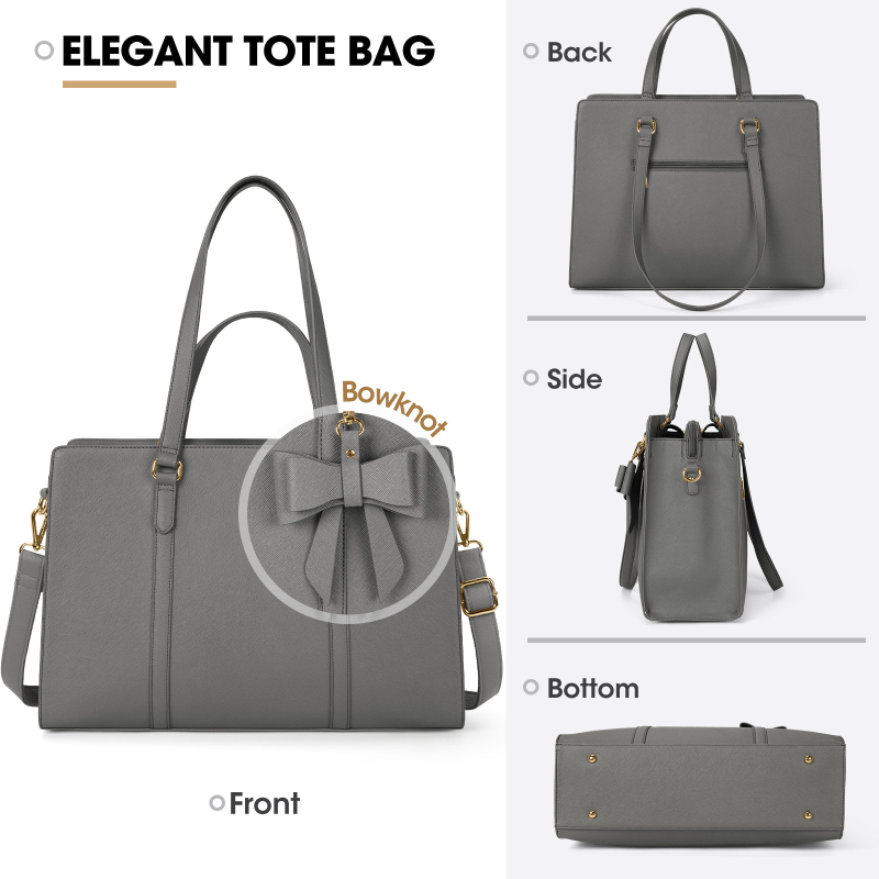 Nubily Naistele mõeldud veekindel PU sülearvutikoti, suur maht, crossbody rihm, ärikott