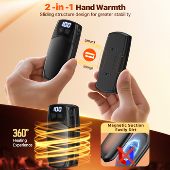 Затопляч за ръце с катарама, модел Aoyun Aoy-818, вградена литиево-полимерна батерия 2000-4000 mAh, 8-12 ч работа, разсейване на топлината чрез алуминиев лист