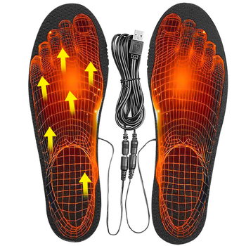 USB електрически отопляващи стелки за обувки, EVA нагревателна нишка, цялостна стелка, подходящи за маратонки, ежедневни обувки и ботуши, напълно подплатени