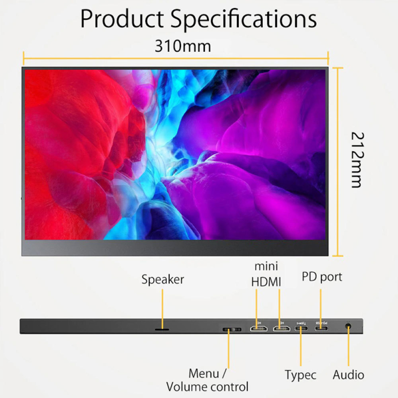 Преносим дисплей: резолюция 2560x1600, IPS панел, съотношение 16:10, USB/HDMI интерфейси, 15W мощност