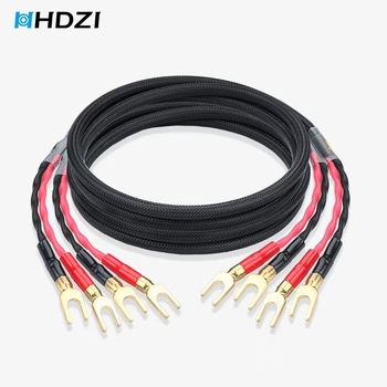 HiFi говорителен кабел – златно покритие, мед без кислородно ядро, чиста мед за връзка между усилвател и говорители, CCC сертифициран