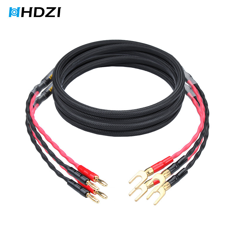 HiFi говорителен кабел – златно покритие, мед без кислородно ядро, чиста мед за връзка между усилвател и говорители, CCC сертифициран