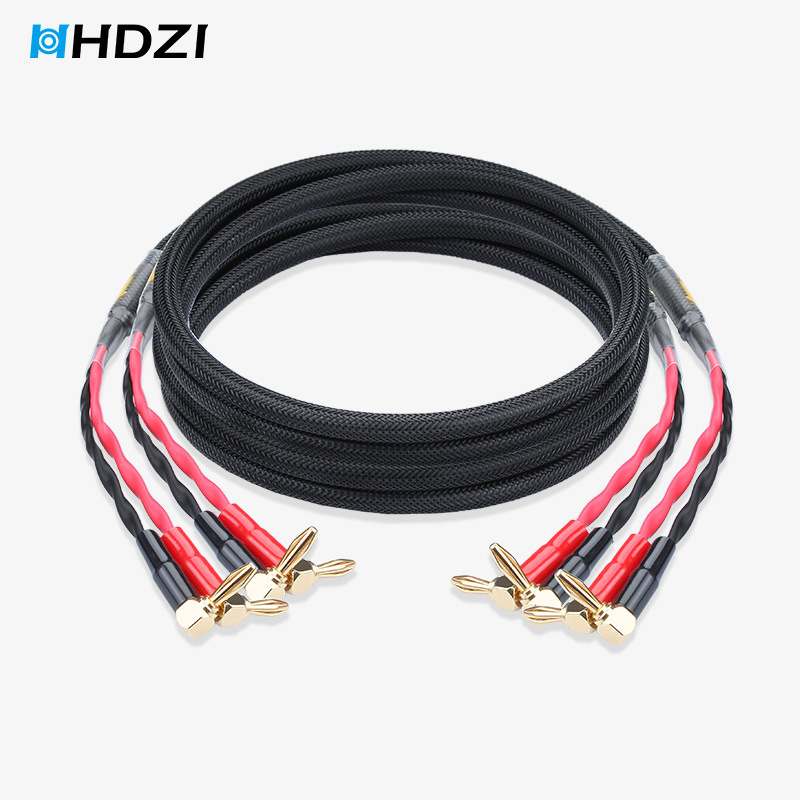HiFi говорителен кабел – златно покритие, мед без кислородно ядро, чиста мед за връзка между усилвател и говорители, CCC сертифициран