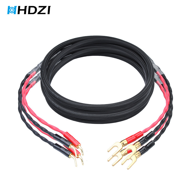 HiFi говорителен кабел – златно покритие, мед без кислородно ядро, чиста мед за връзка между усилвател и говорители, CCC сертифициран