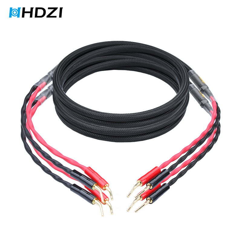 HiFi говорителен кабел – златно покритие, мед без кислородно ядро, чиста мед за връзка между усилвател и говорители, CCC сертифициран