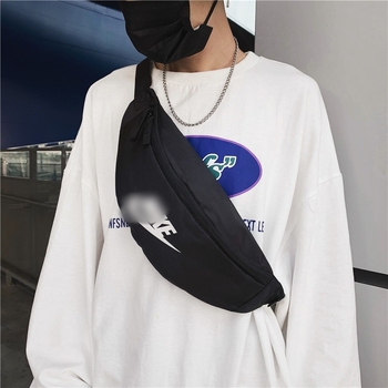 Мъжка чанта за гърдите - уличен стил, Oxford плат, дишаща и водоустойчива, подплата полиестер, пролет 2024