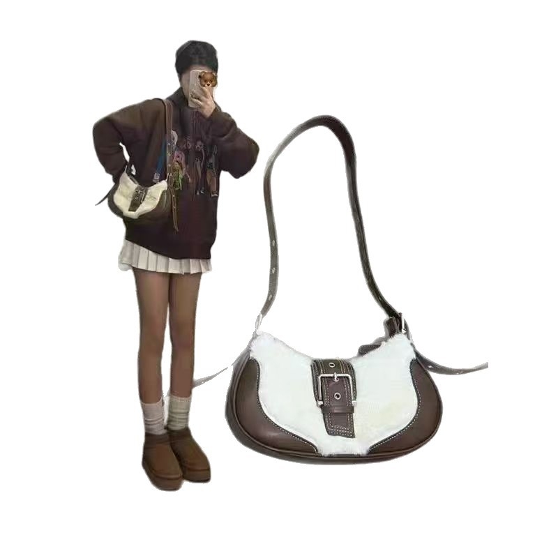 Τσάντα PU crossbody, με ένα λουρί, κλείσιμο με φερμουάρ, εσωτερική θήκη για κινητό, στυλ δρόμου