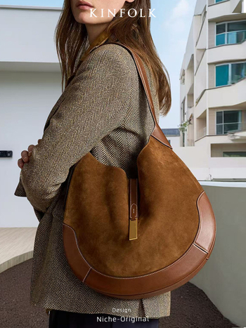 Dumpling bag за жени с дизайн за подмишница, материал супер влакна, PU подплата, магнитно затваряне, джоб за мобилен телефон