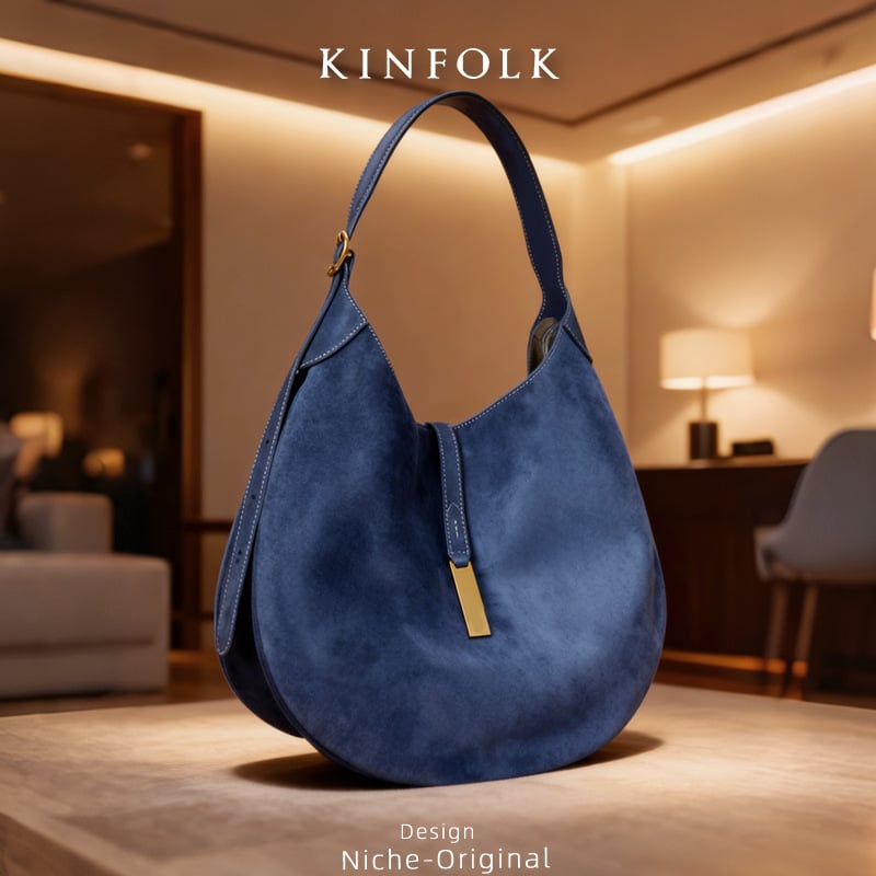 Dumpling bag за жени с дизайн за подмишница, материал супер влакна, PU подплата, магнитно затваряне, джоб за мобилен телефон