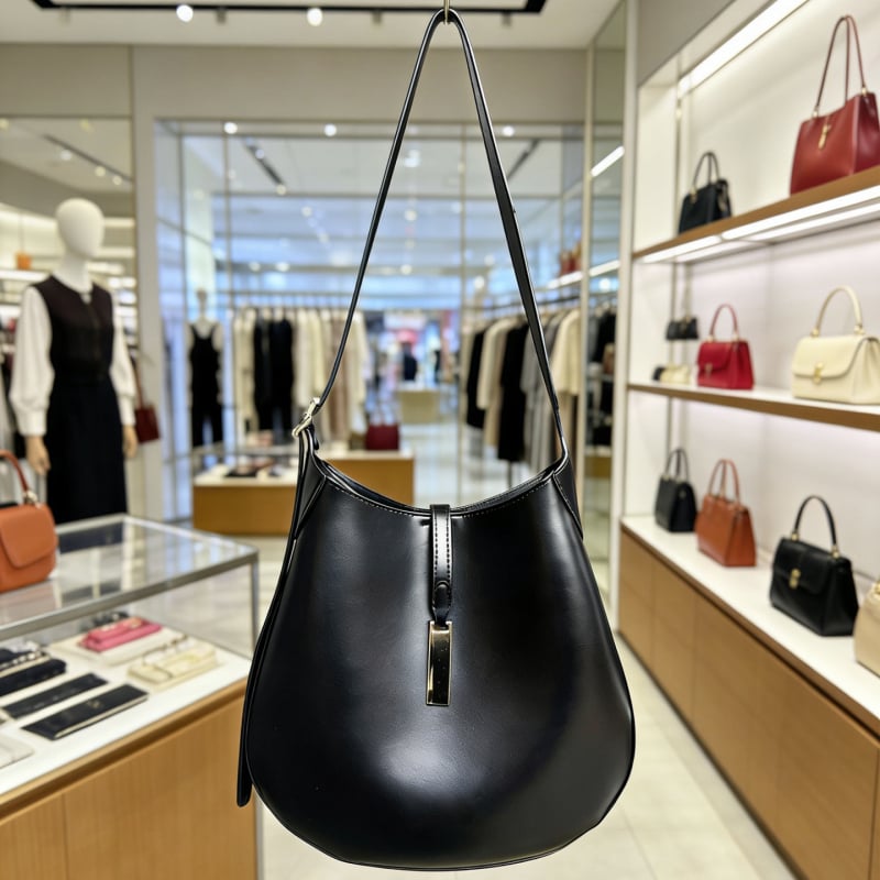 Dumpling bag за жени с дизайн за подмишница, материал супер влакна, PU подплата, магнитно затваряне, джоб за мобилен телефон