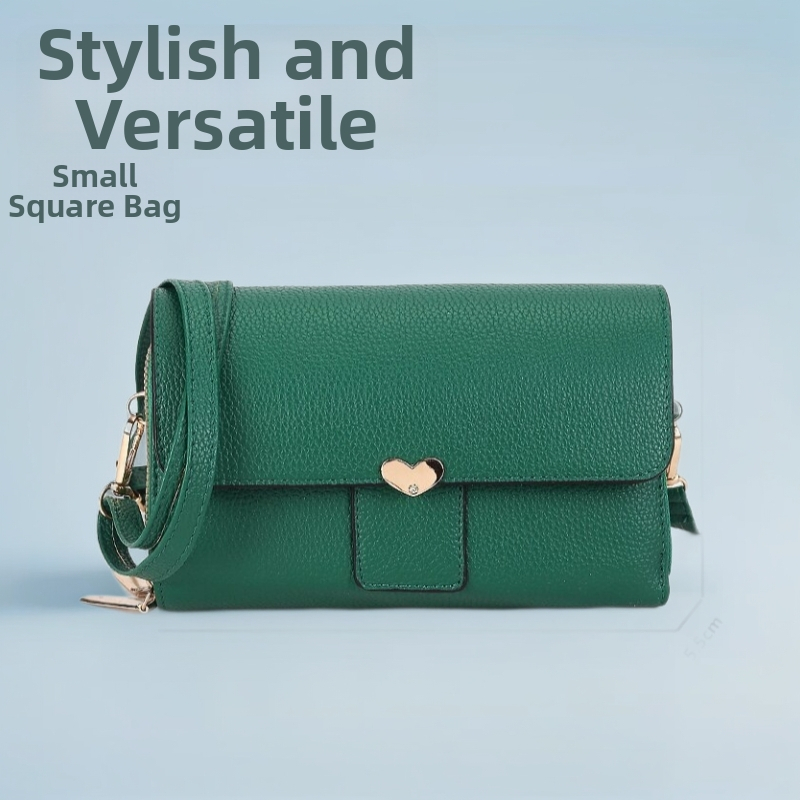 PU-materjalist mini ruutkott, lukustus, sisemine tasku tõmblukuga ja telefonitasku, üks õlavöö, horisontaalne ruudukujuline kuju, kevad 2025