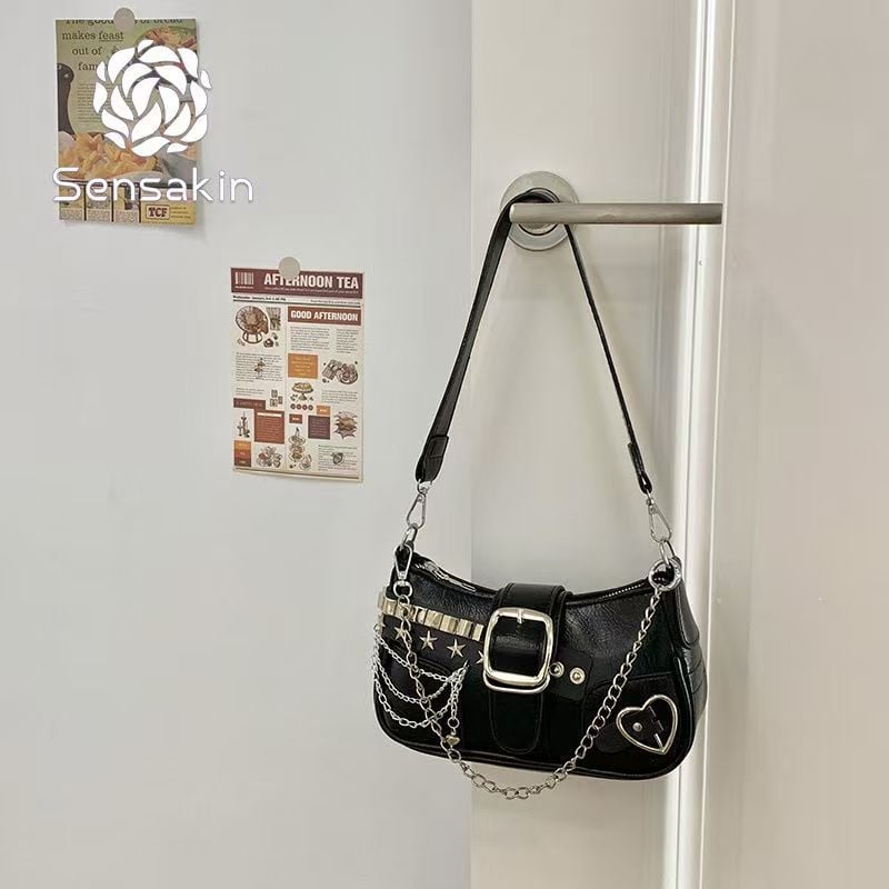 Τσάντα PU με διπλούς ιμάντες, κλείσιμο με φερμουάρ, οριζόντια τετράγωνη σιλουέτα, λαμιναρισμένο εσωτερικό με θήκη με φερμουάρ, μεσαία έως μαλακή σκληρότητα