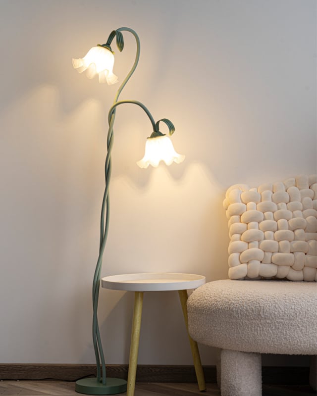 Торшер за под, пасторално винтидж оформление, LED светлина, 220V, акрилен абажур, железен корпус, обхват 5–10 м²