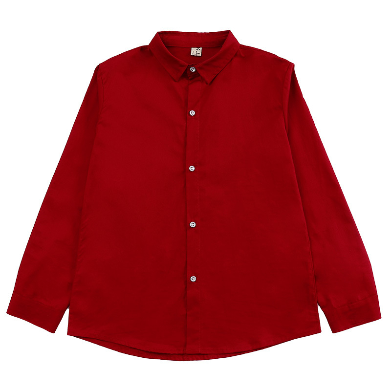 Детска риза за училищен хор, корейски стил, квадратна яка, дълги ръкави, 95% памук, за деца над 8 години (над 140 см)
