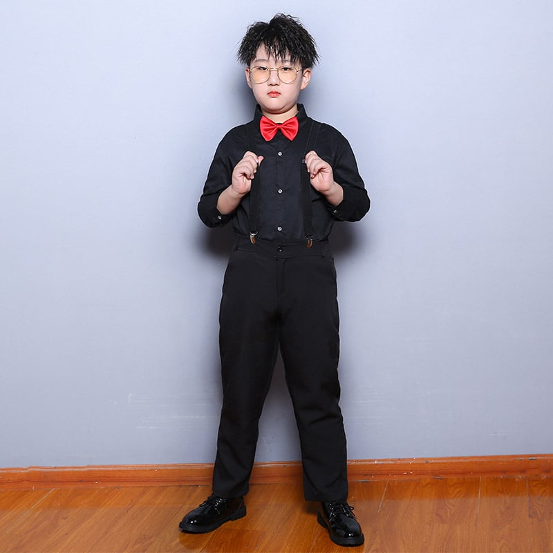 Детска риза за училищен хор, корейски стил, квадратна яка, дълги ръкави, 95% памук, за деца над 8 години (над 140 см)