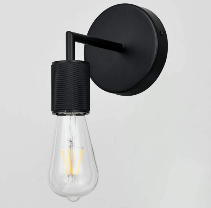 Настенна лампа от желязо с абажур и корпус от желязо, светлинен източник: накалена лампа, напрежение ≤36V