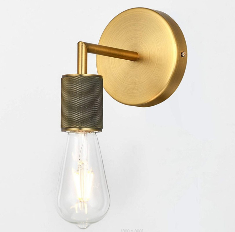 Настенна лампа от желязо с абажур и корпус от желязо, светлинен източник: накалена лампа, напрежение ≤36V